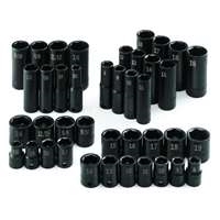 SK Hand Tool 4090 - 3/8" Dr 40pc 6PT SAE/Metric Short/Deep Impact Sockets